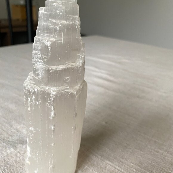 SELENITE Crystal Stone Authentic Organic Natural Home Decor Bookshelf Bookend - Picture 2 of 4